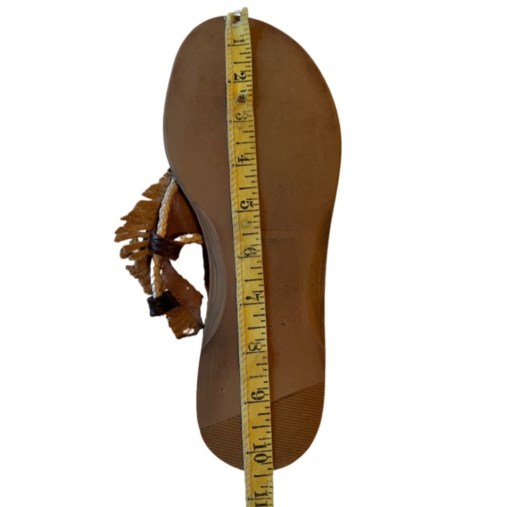 Free People Matisse Bronte Sandals Leather Lace Up Boho Western Fringe - Picture 12 of 13